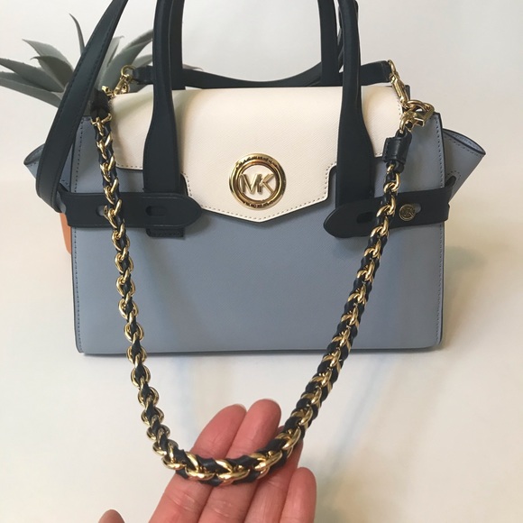 Michael Kors Carmen Flap Belted Leather Satchel - Picture 16 of 17